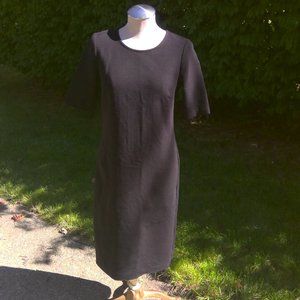 Boden Black Knit Sheath Dress with Back Stripe